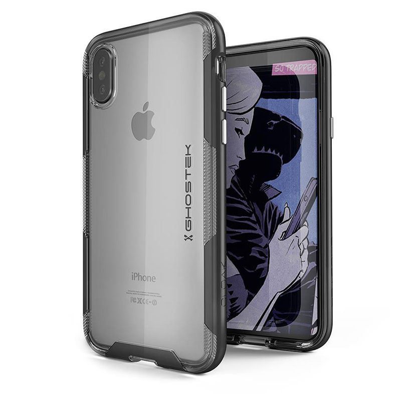 mobiletech-Ghostek-Cloak-3-Clear-Protective-Rear-Case-Cover-for-Apple-iPhone-X-Black